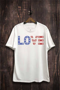 Us Flag Love Graphic Top