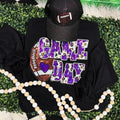 Purple Football Leopard & Sequins Sweatshirt