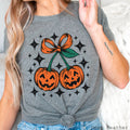Halloween 2025 Pumpkins Bow Graphic Tee  | Bella Canvas
