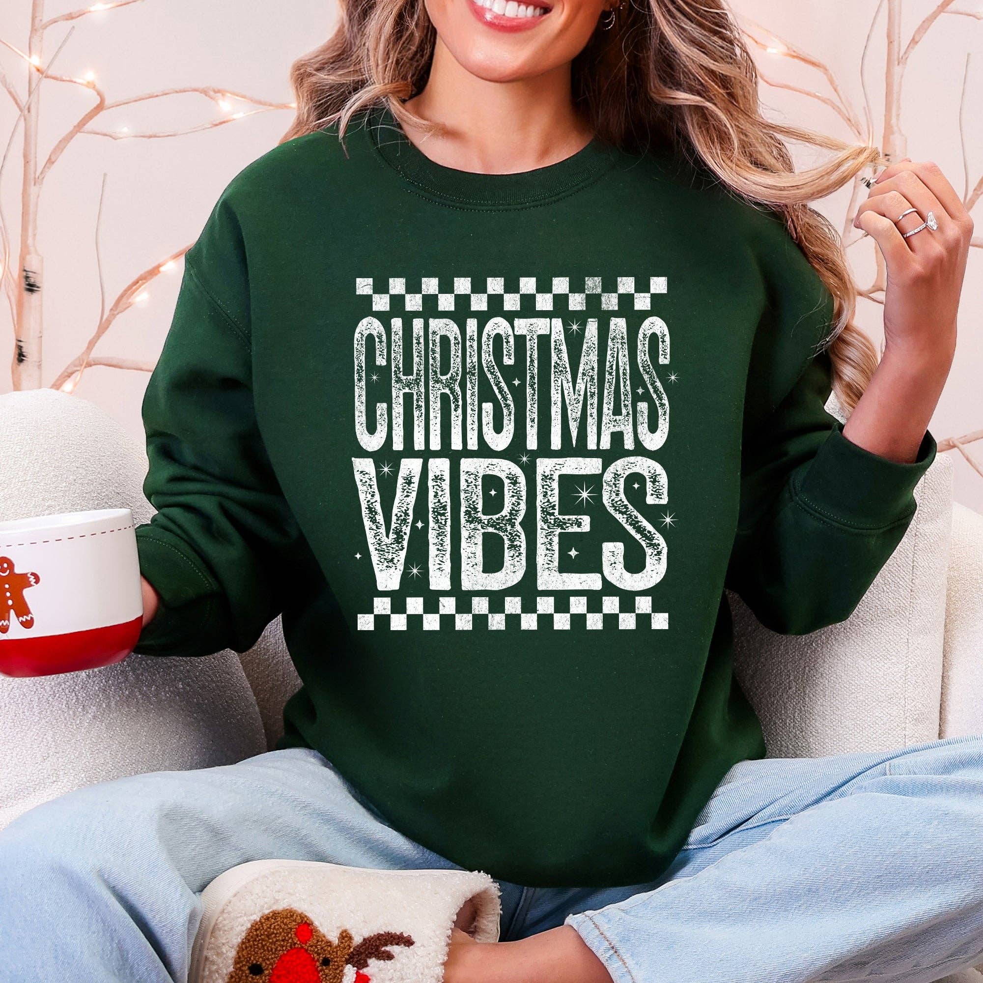Christmas Vibes, Retro, Vintage, Cute, Sweatshirt