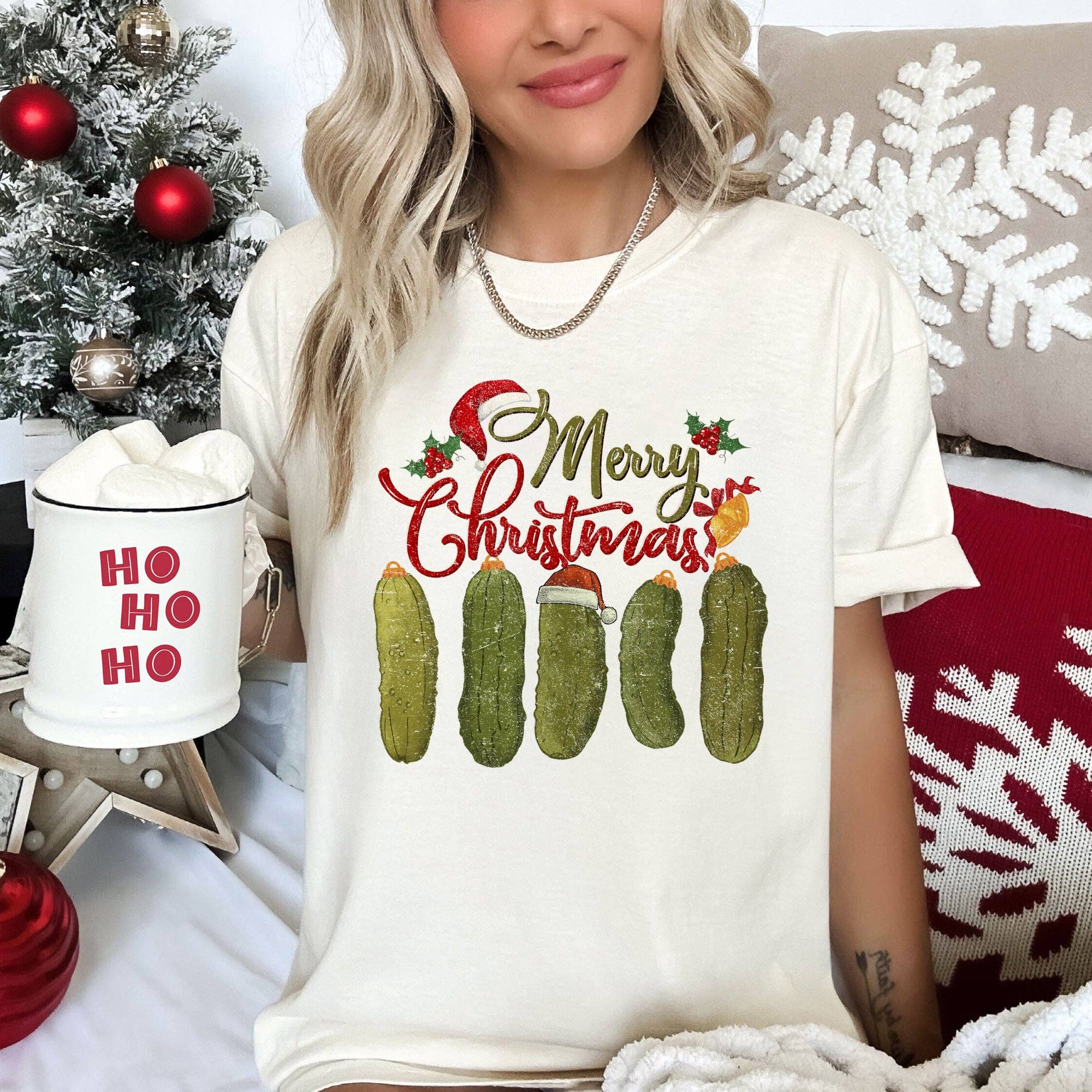 Merry Christmas Pickles, Classic, Retro, Vintage , Tshirt