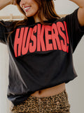 Nebraska Huskers Mono Puff Ink Smoke Heavyweight Tee