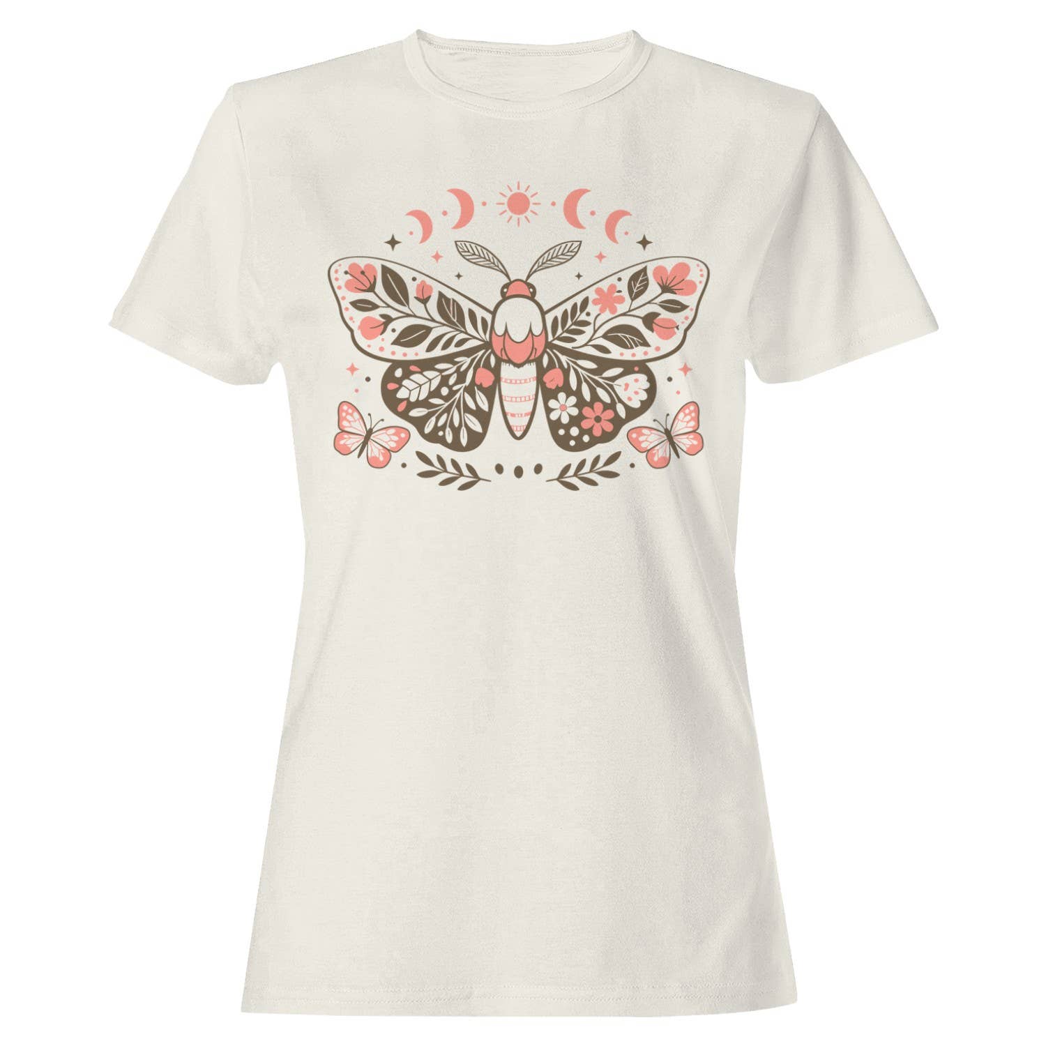 Mystical Floral Moon Art Women's T-Shirt