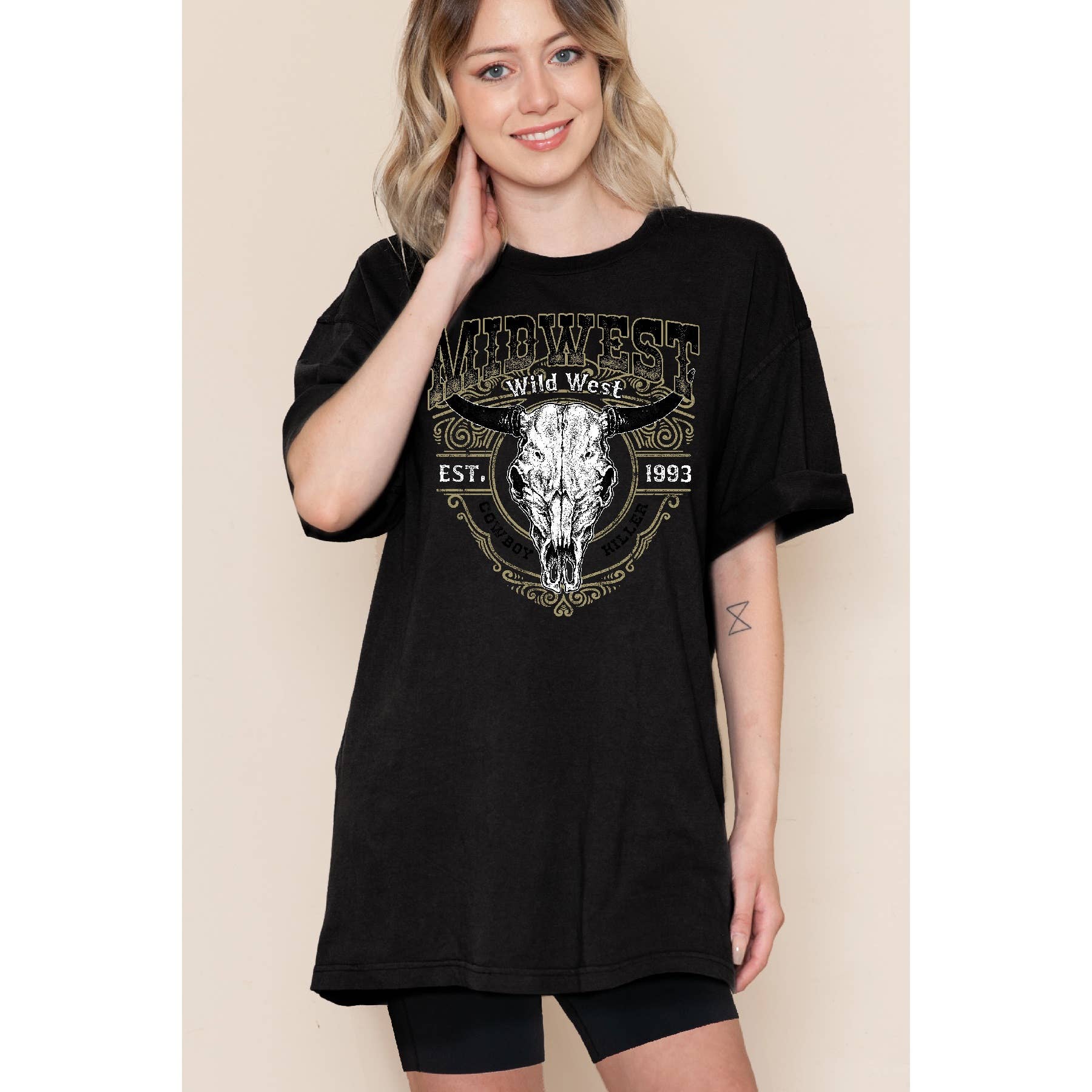 Mid West Wild West Cowboy Oversized Unisex Tee