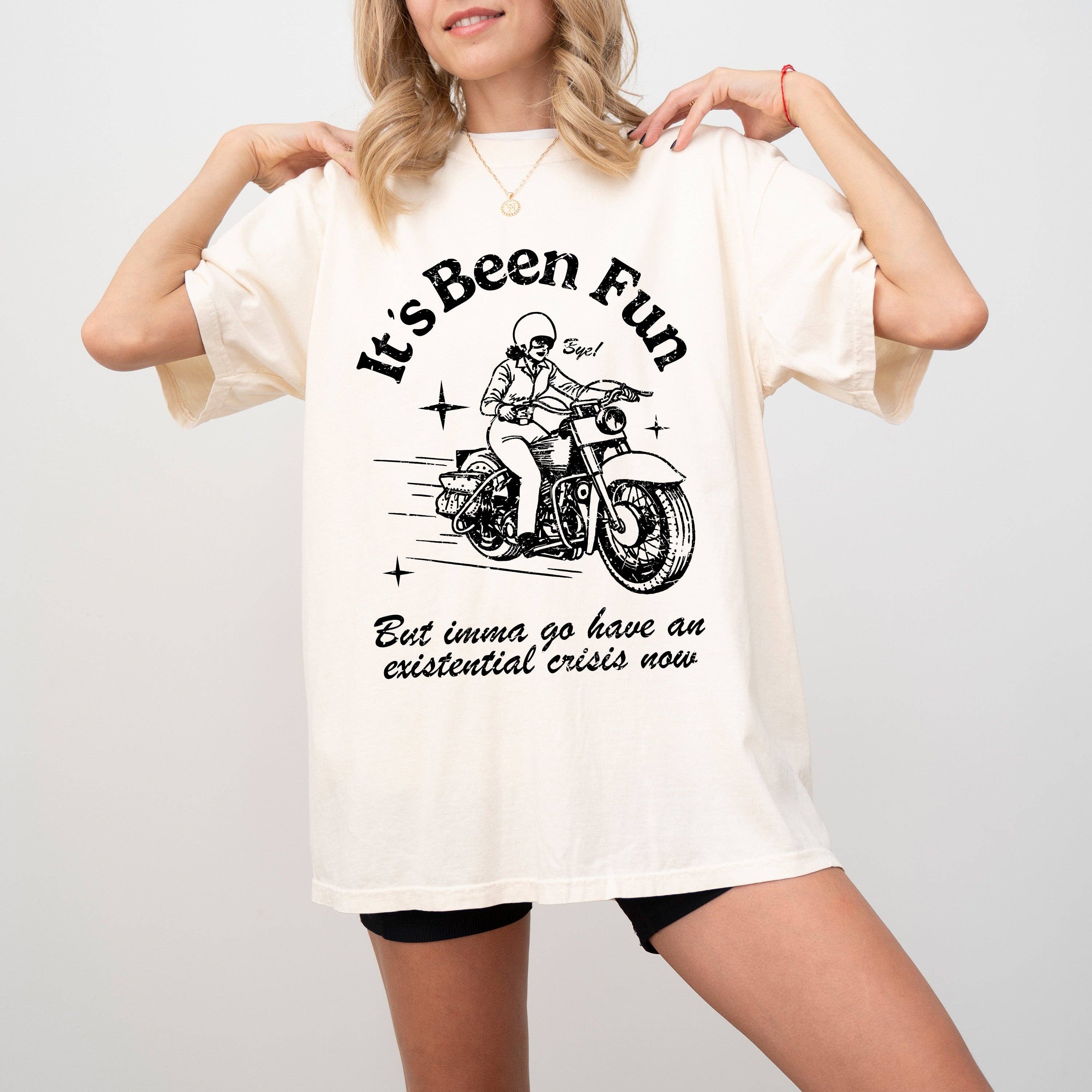 Extential Crisis Funny Meme Motorcycle Tshirt