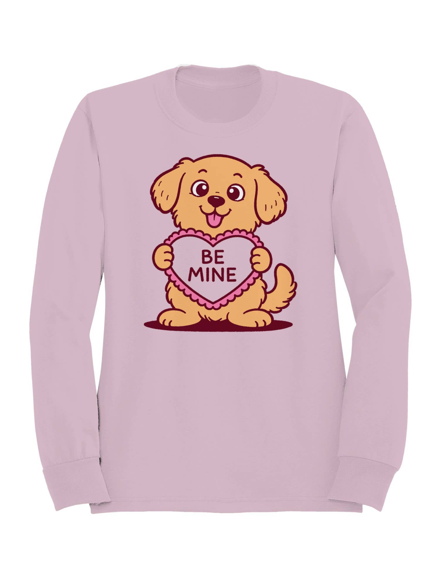 Cute Dog Holding Be Mine Heart Women's Sweatshirt