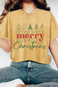 Merry Christmas Trees Mineral Graphic Tshirts
