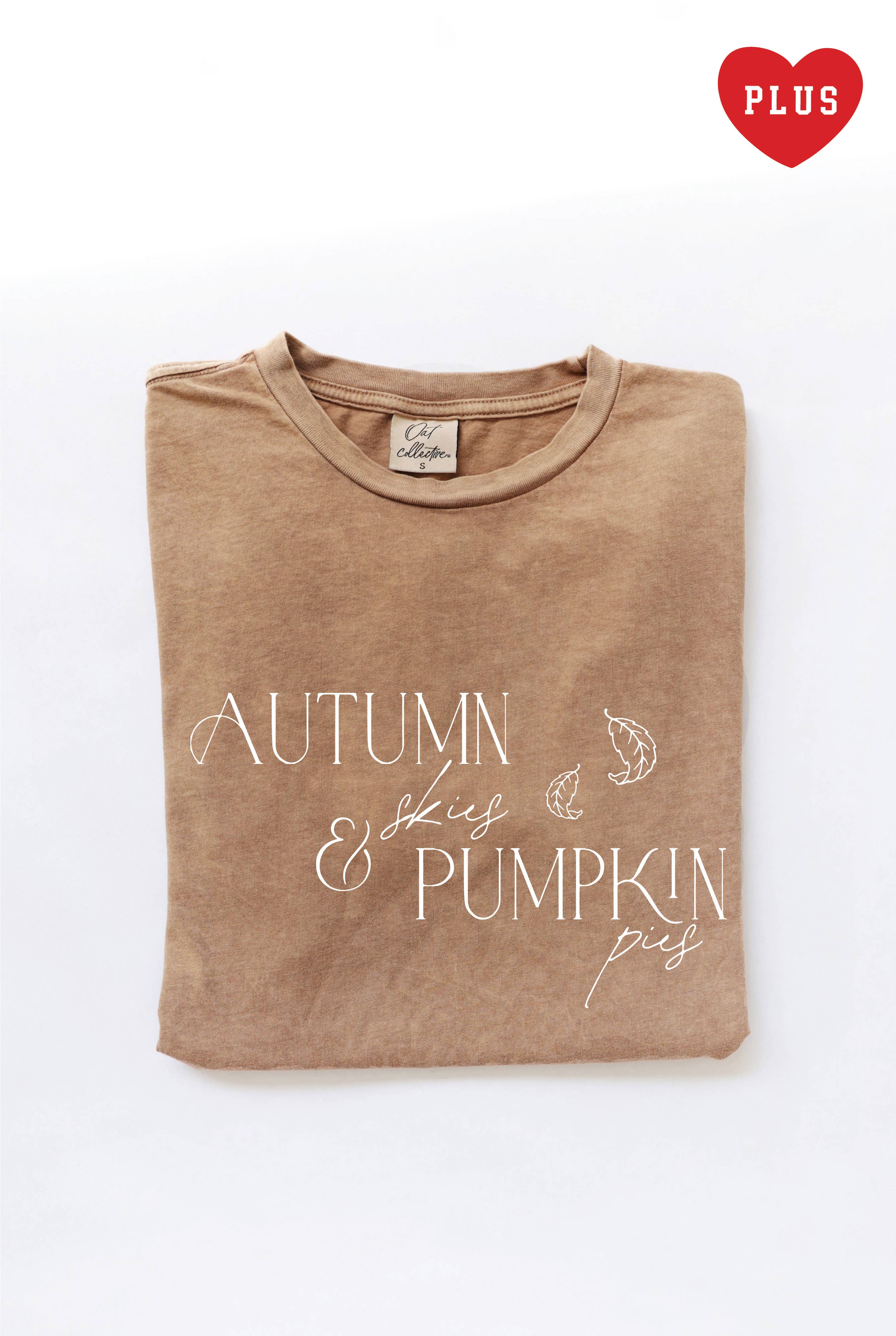 Autumn Skies  Graphic Plus Size Mineral Washed Graphic Top