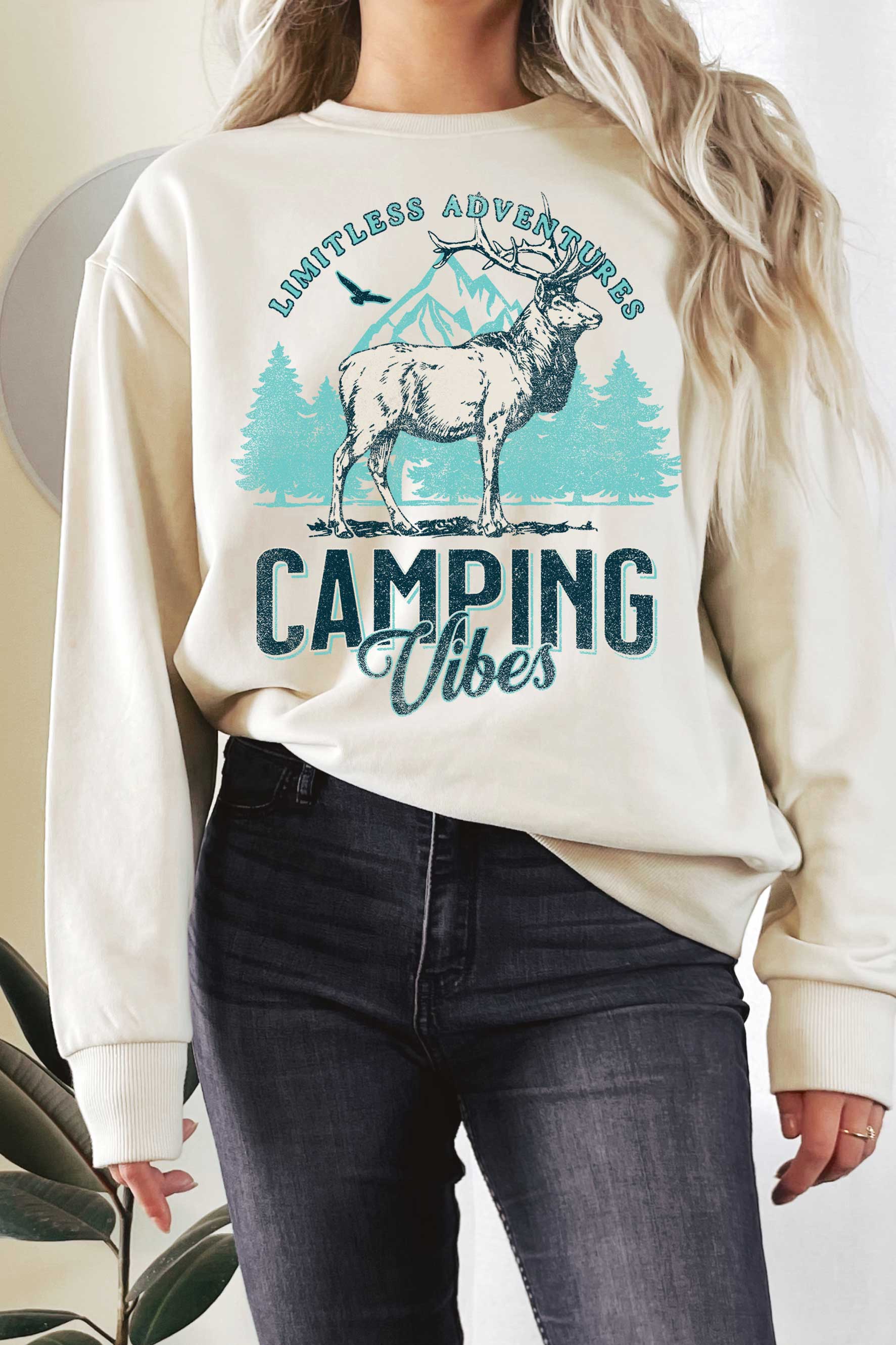 Limitless Adventures Camping Vibes Graphix Terry Sweatshirts