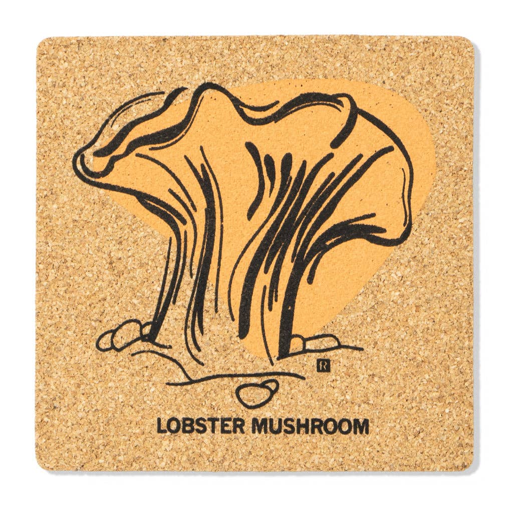 Lobster Mushroom Cork Coaster
