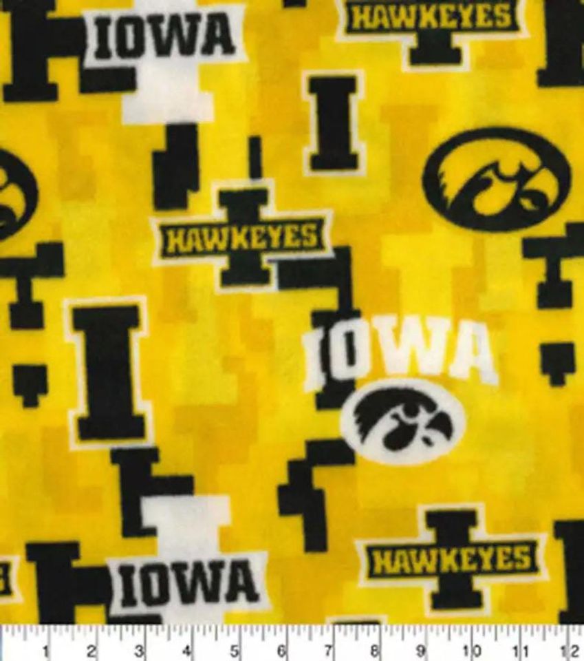 Iowa Hawkeyes Fleece Fabric: University of Iowa, One Yard
