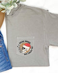 Dead Inside But Jolly Af, Skeleton Christmas Xmas Pocket Tee