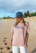 Beach Life Mineral Washed Graphic Top - Premium Cotton