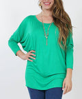 .._ SI-6187 Plus Size Dolman Tunic