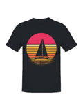 Vintage Sunset Sailboat Silhouette Men's T-Shirt