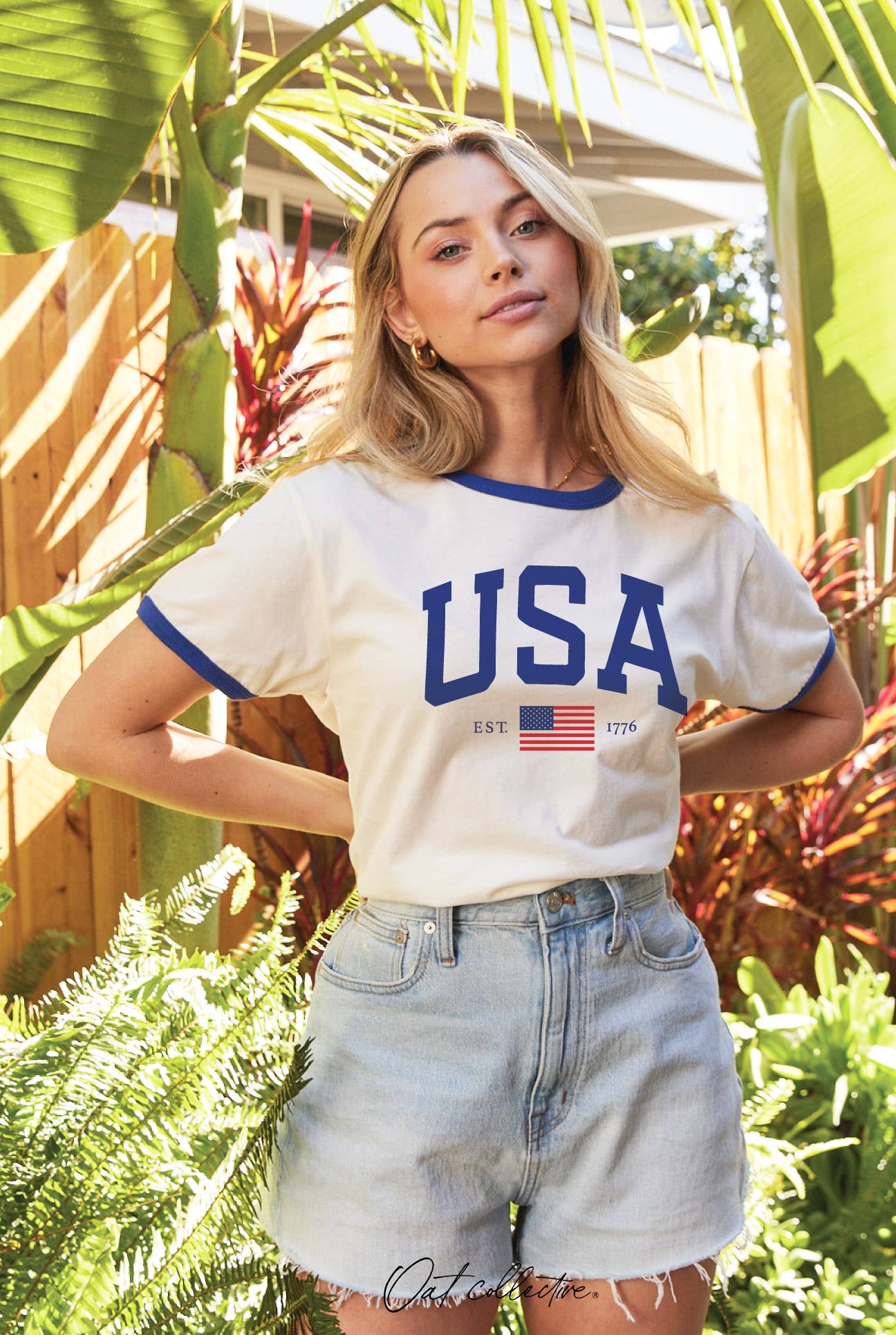 USA Est 1776  Ringer Graphic T-Shirt
