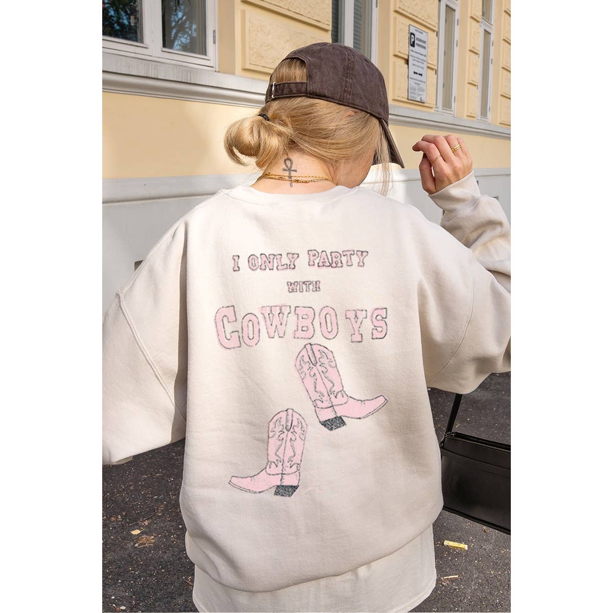 I Only Party with Cowboy Graphic Sweatshirts