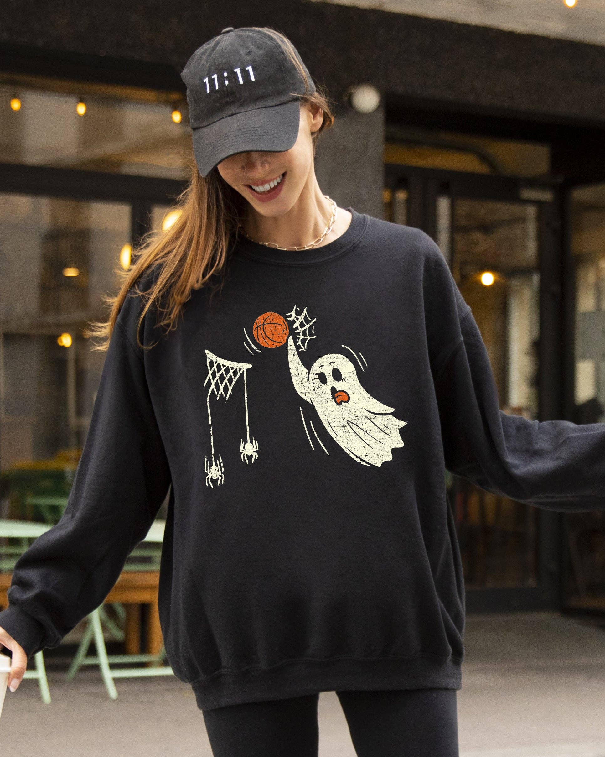 Basketball Ghost,  Skeleton, Funny Halloween Sweatshirt