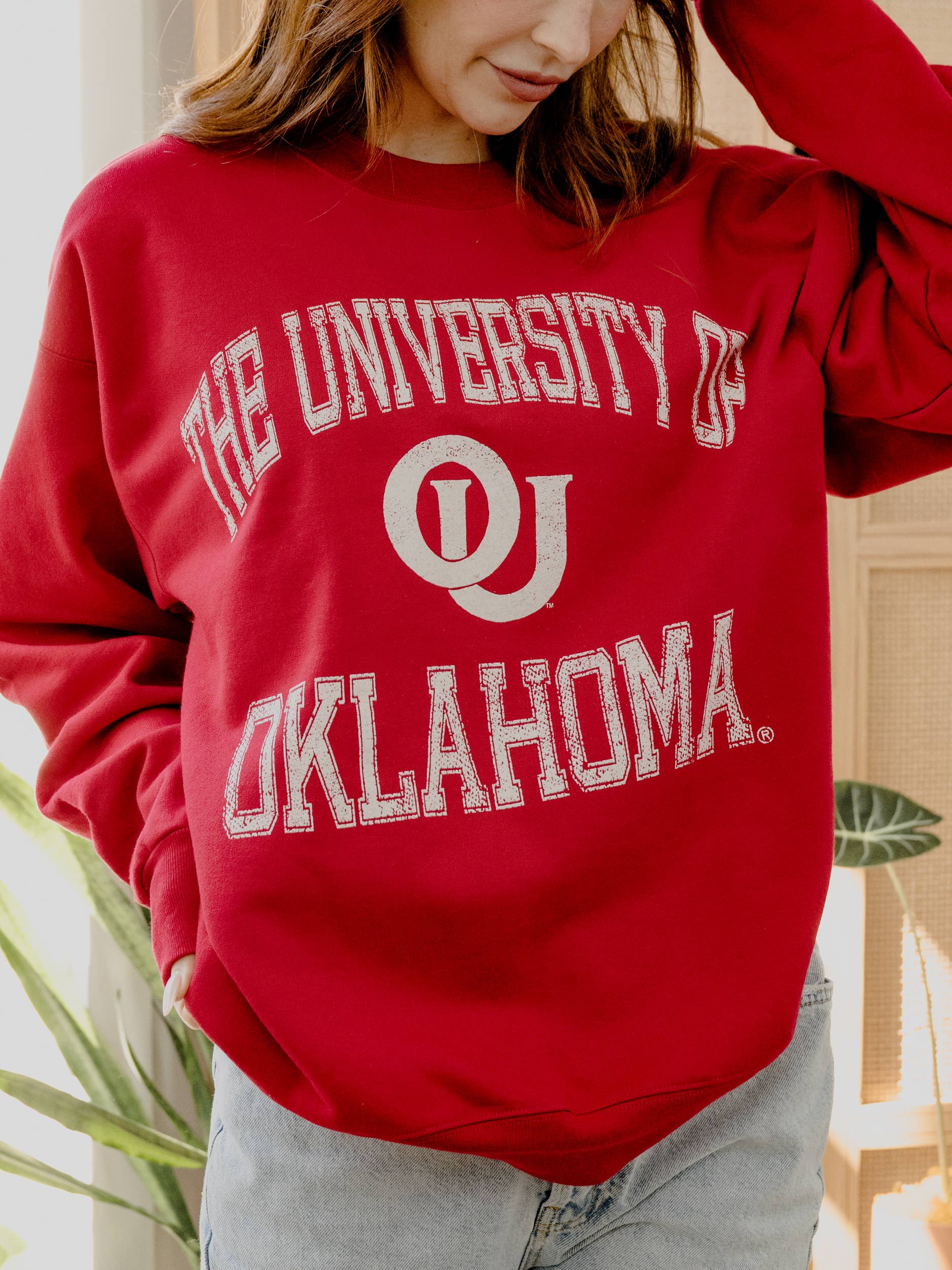 Ou Oklahoma Sooners Vintage Sport Crimson Sweatshirt
