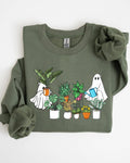 Plant Lover, Ghost, Skeleton, Funny, Halloween Sweatshirt