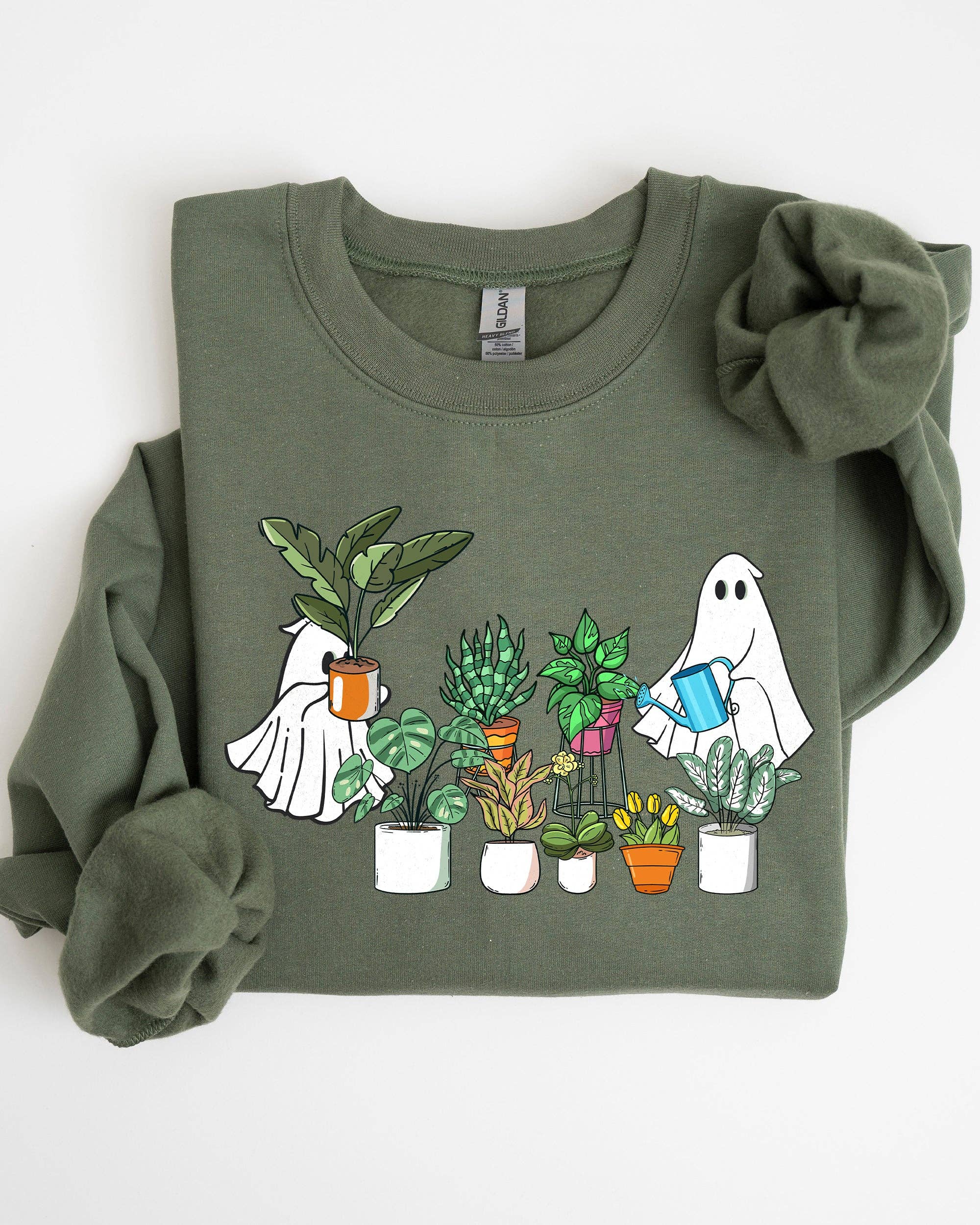 Plant Lover, Ghost, Skeleton, Funny, Halloween Sweatshirt
