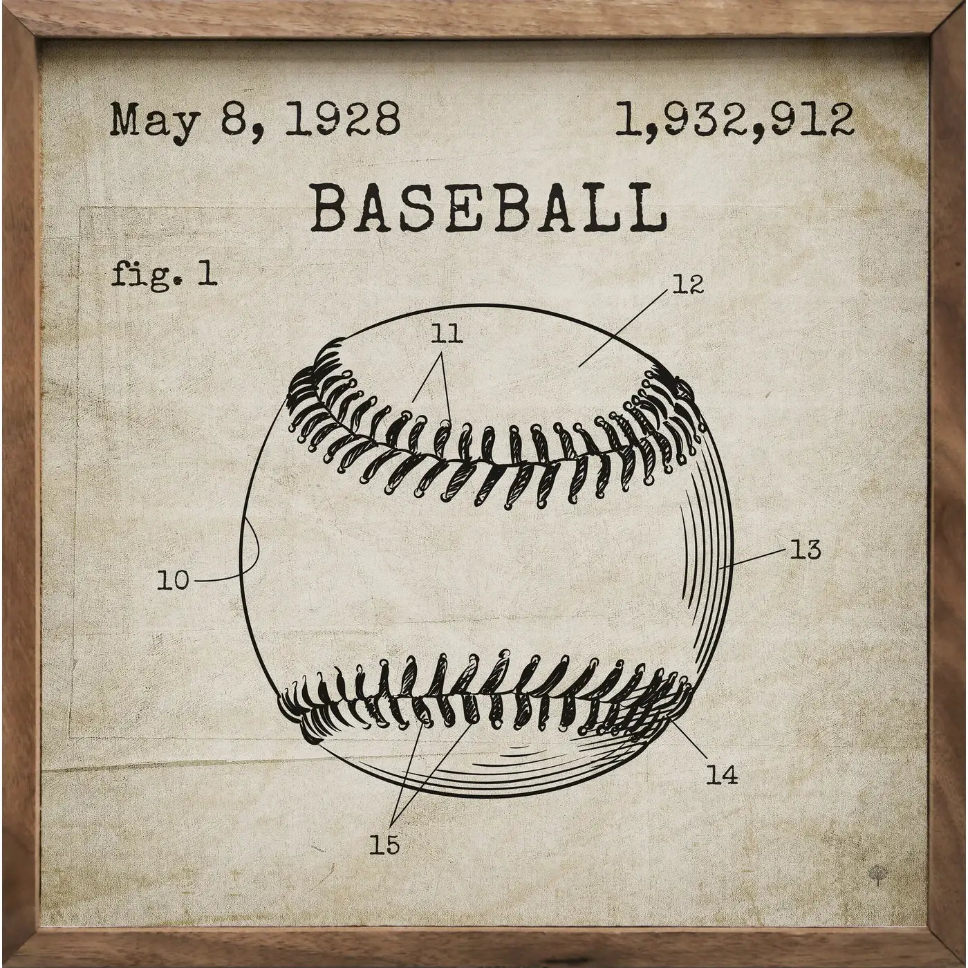 Baseball Patent Brown Art Print