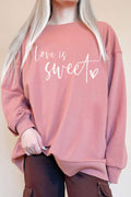 Love Is Sweet Valentine's Oversize Graphic Terry Sweatshirts