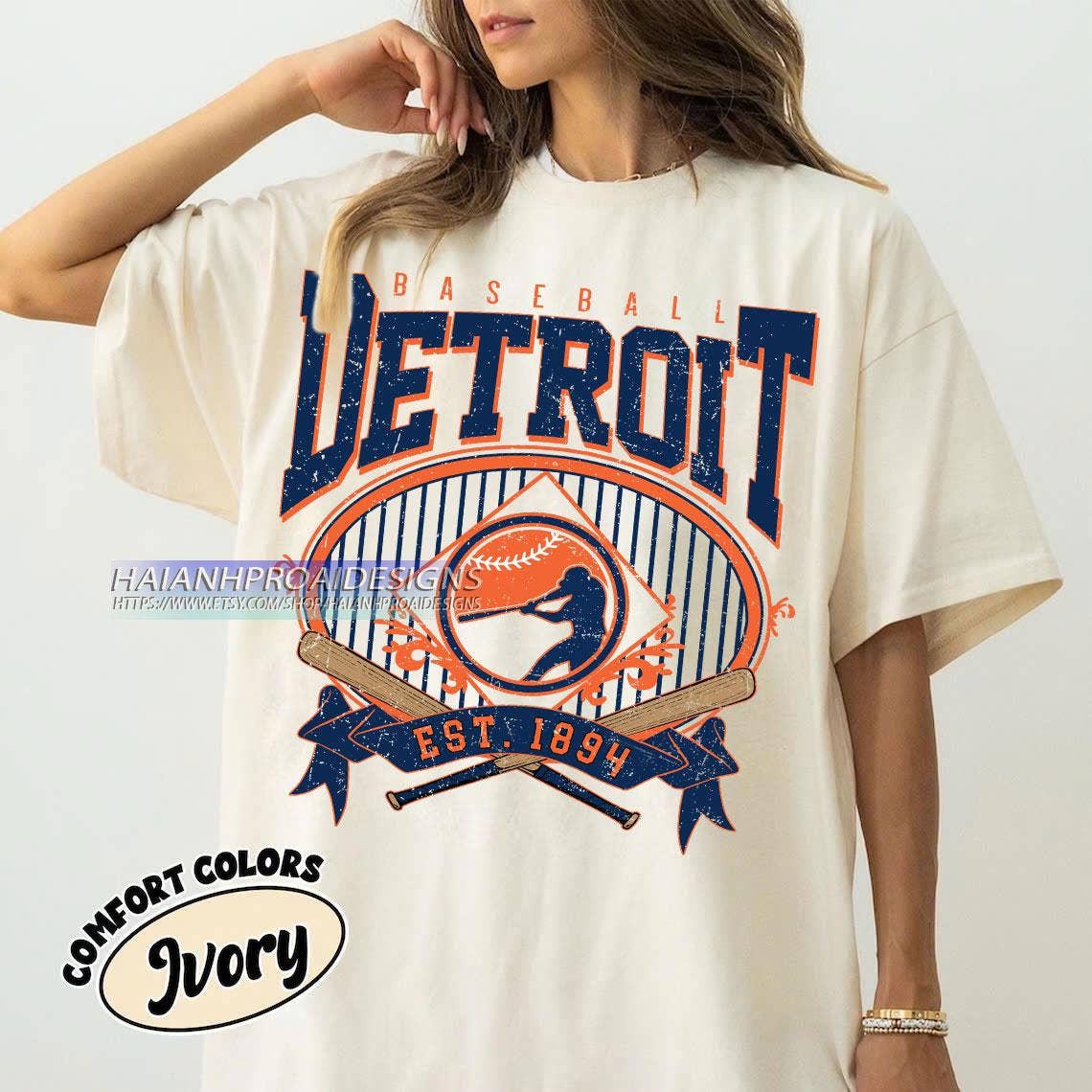 Detroit Tiger Vintage Baseball Tee Retro Tee For Sports Fans