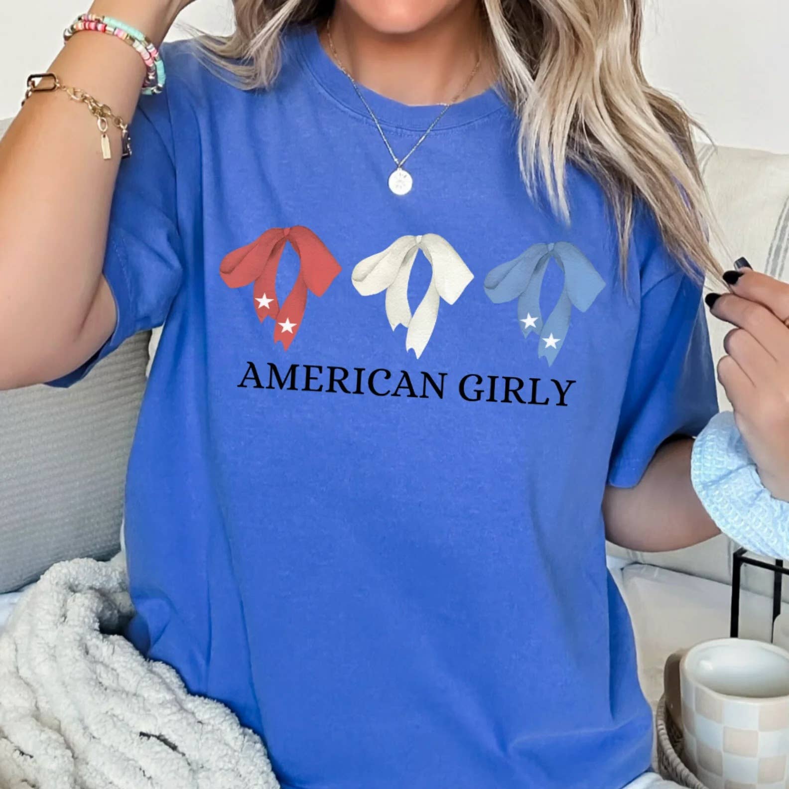 Coquette American Girly Comfort Color Graphic Tee