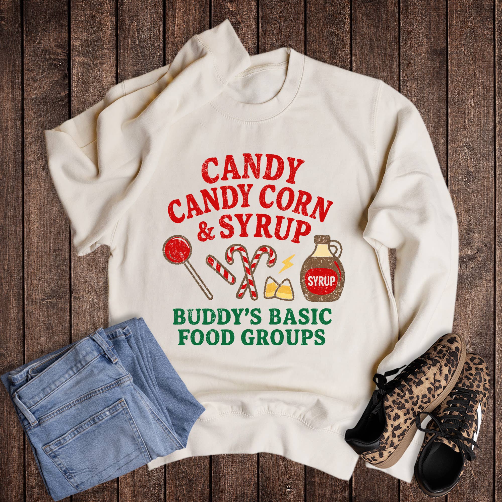 Christmas Candy, Candy Corn, Syrup Sweatshirt