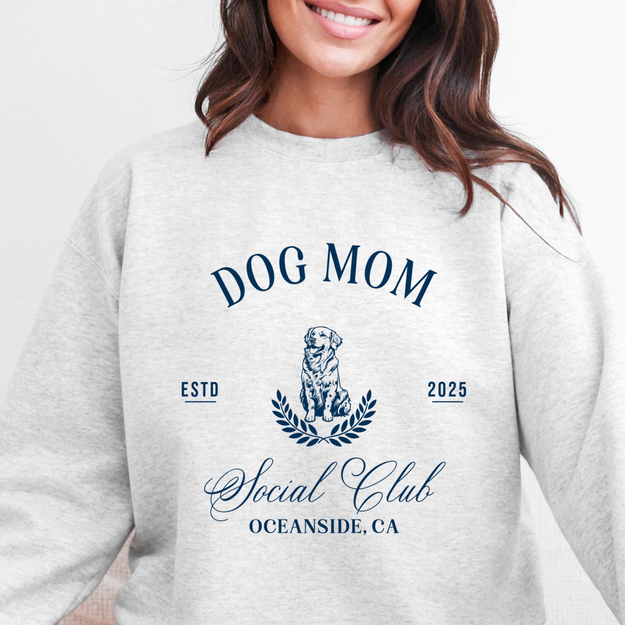 Custom Dog Mom Social Club Sweatshirt with Name & Location