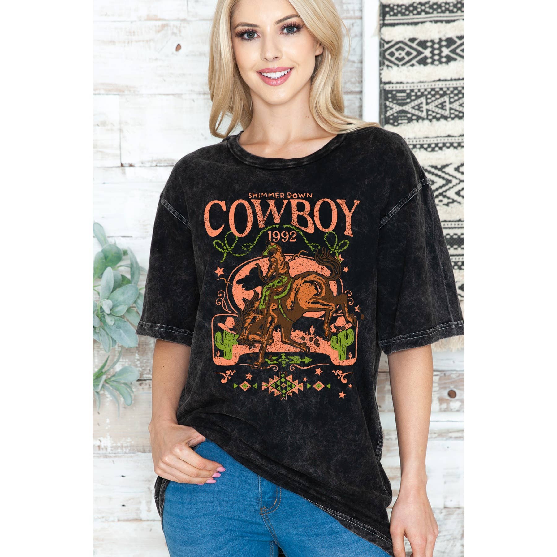Cowboy -Unisex Oversized Mineral Wash