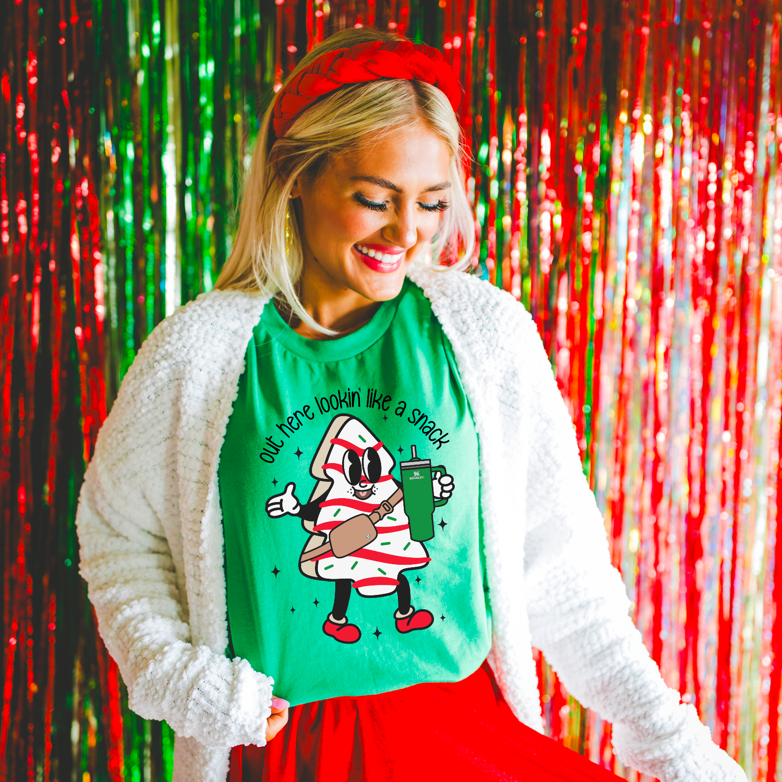 Out Here Lookin Like A Snack Christmas Gildan Graphic Tee