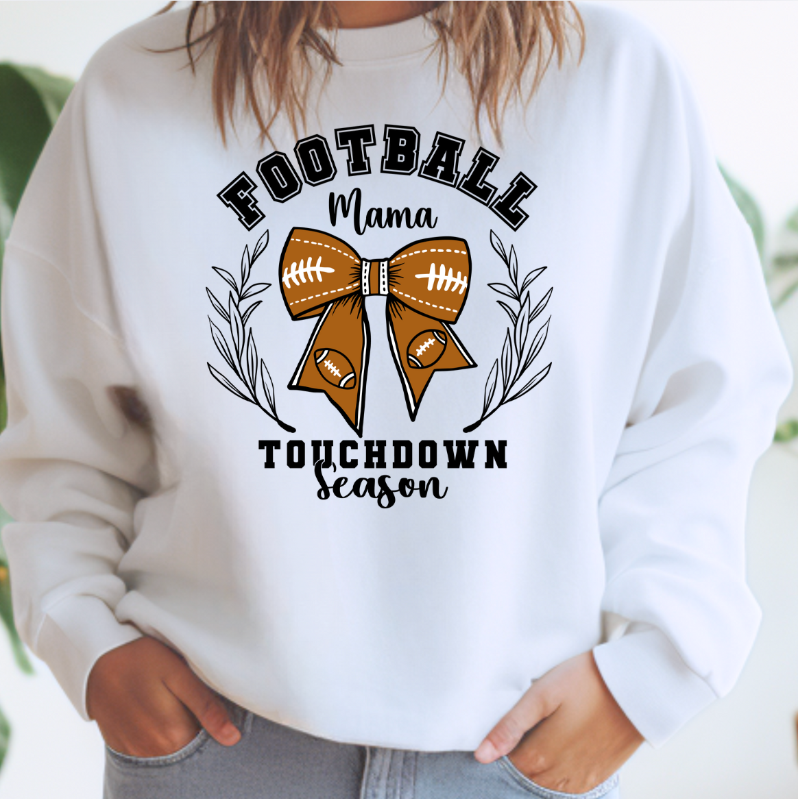 Football Mama Bow Sweatshirt