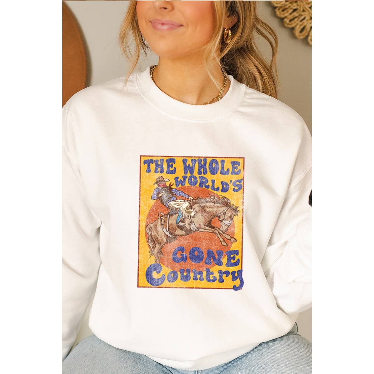 The Whole World Gone Country Vintage Graphic Sweatshirts