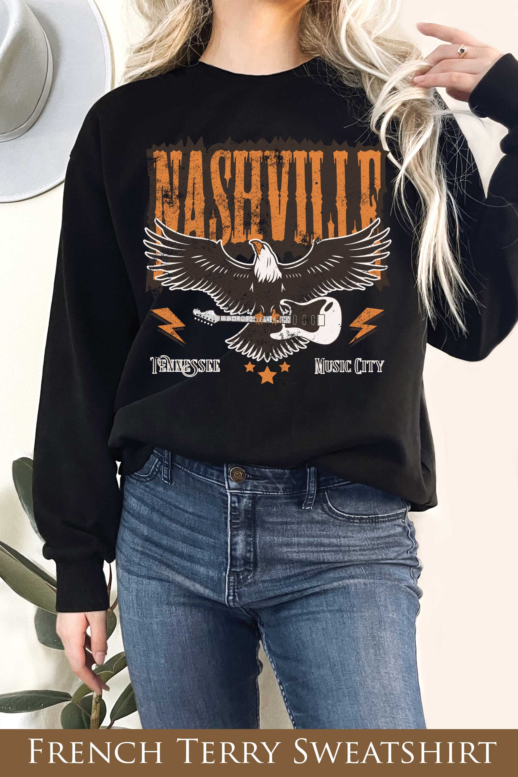 Nashville Tennessee Music City Graphix Terry Sweatshirts