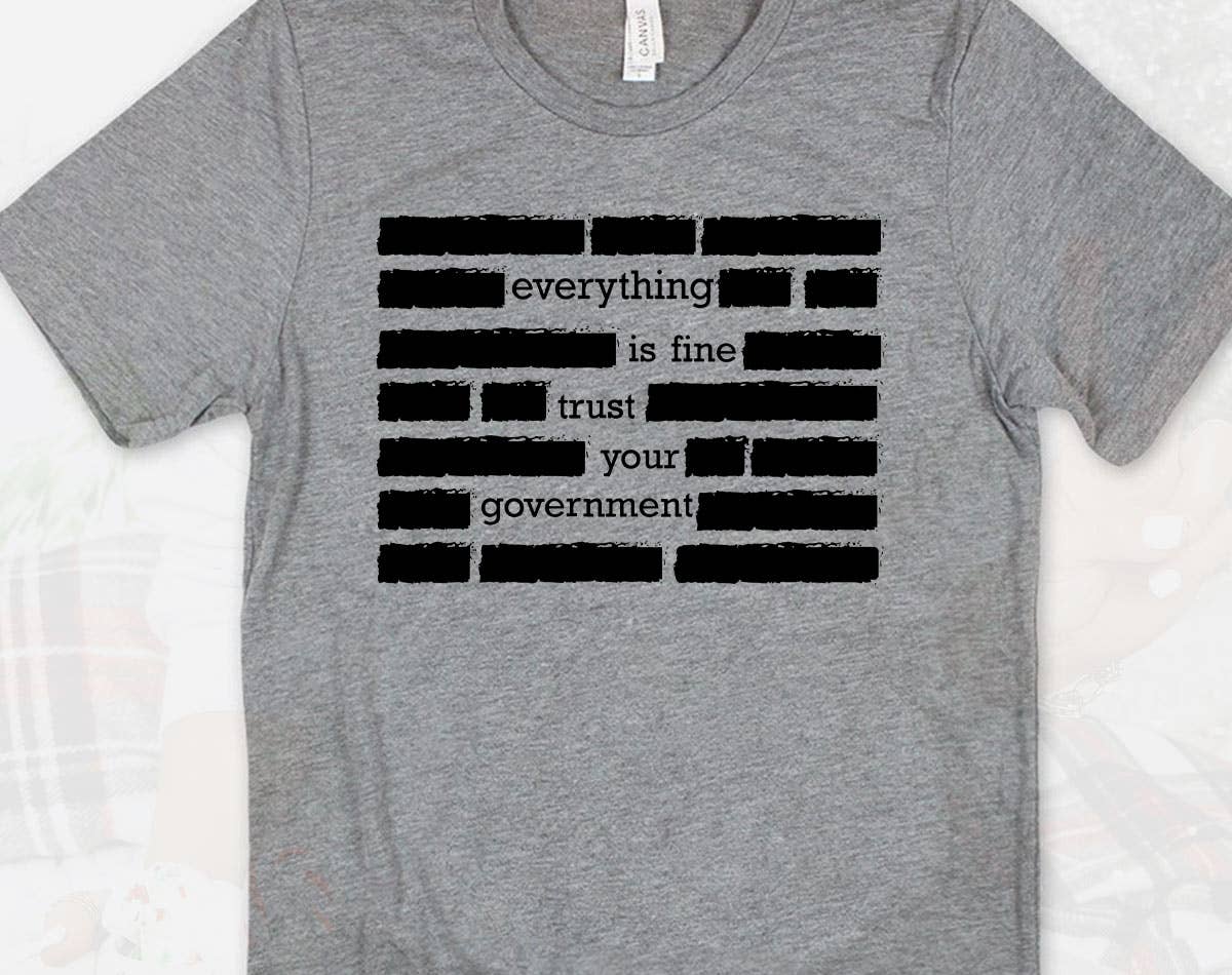 Everything Is Fine Trust Your Government Satire T-Shirt