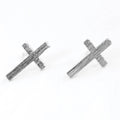 Gold-Dipped Brass Cross Earring