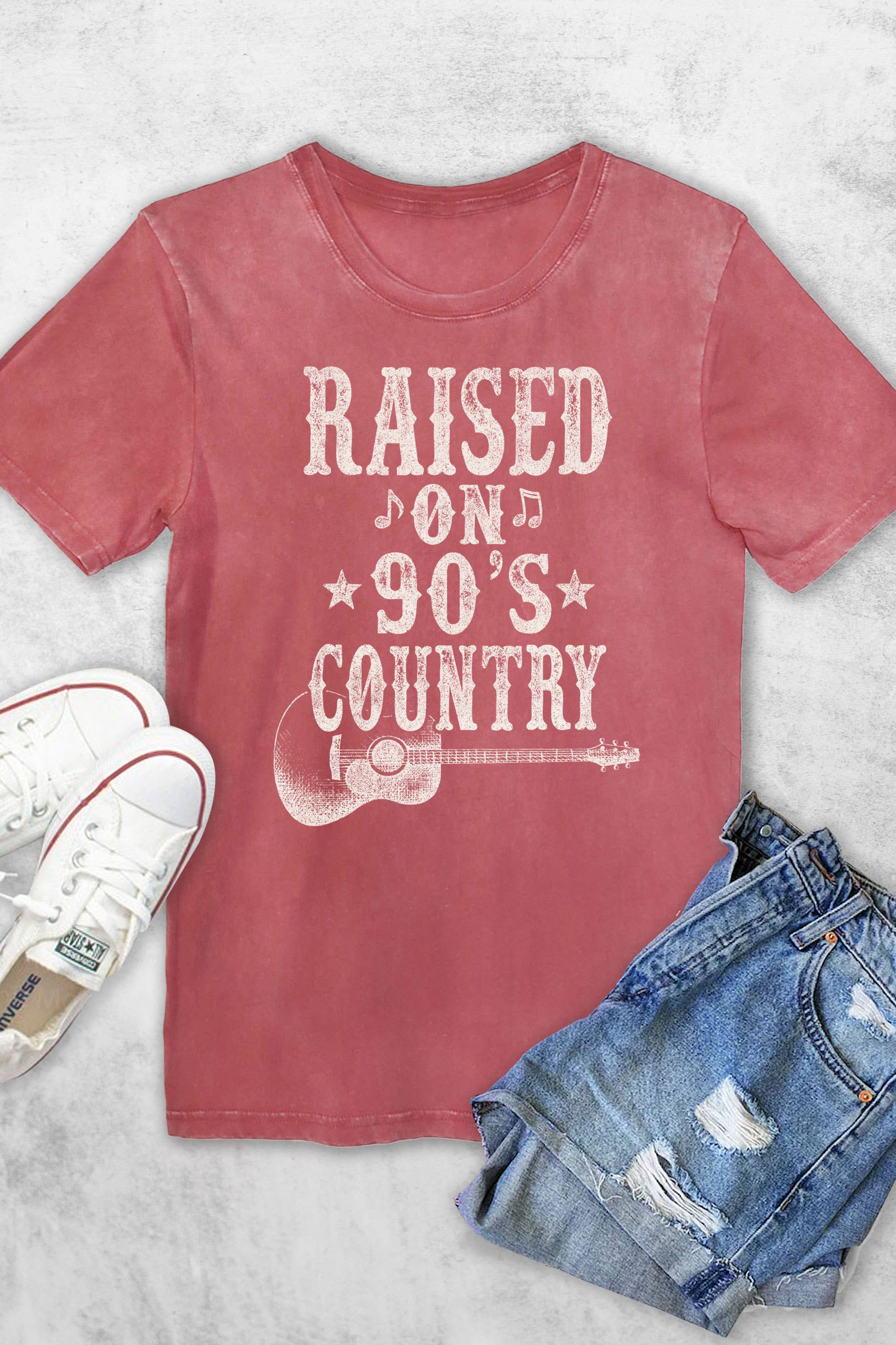 Raised On 90's Country Music Women's Vintage Graphic Tshirts