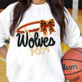 Faux Yarn Basketball Hoop Wolves Sweatshirt