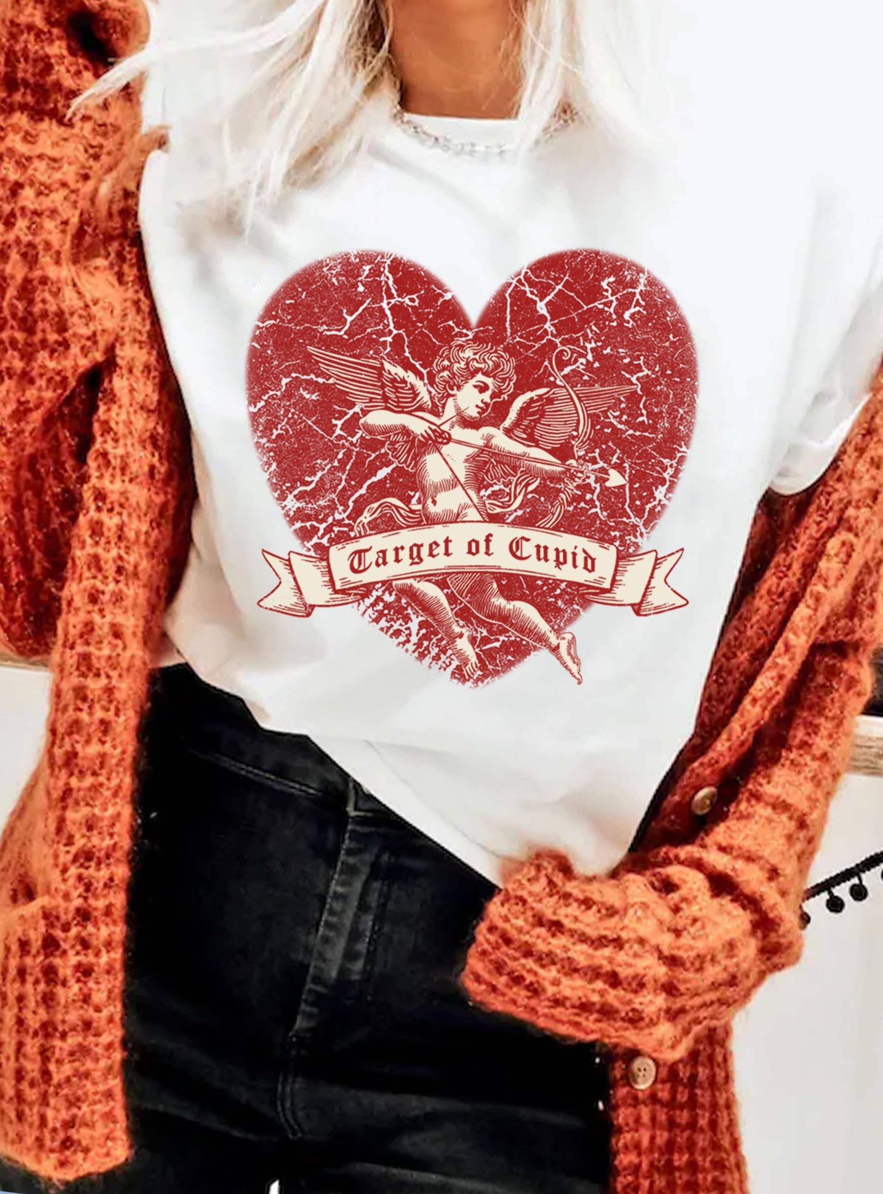 Target of Cupid Heart Graphic Tshirts