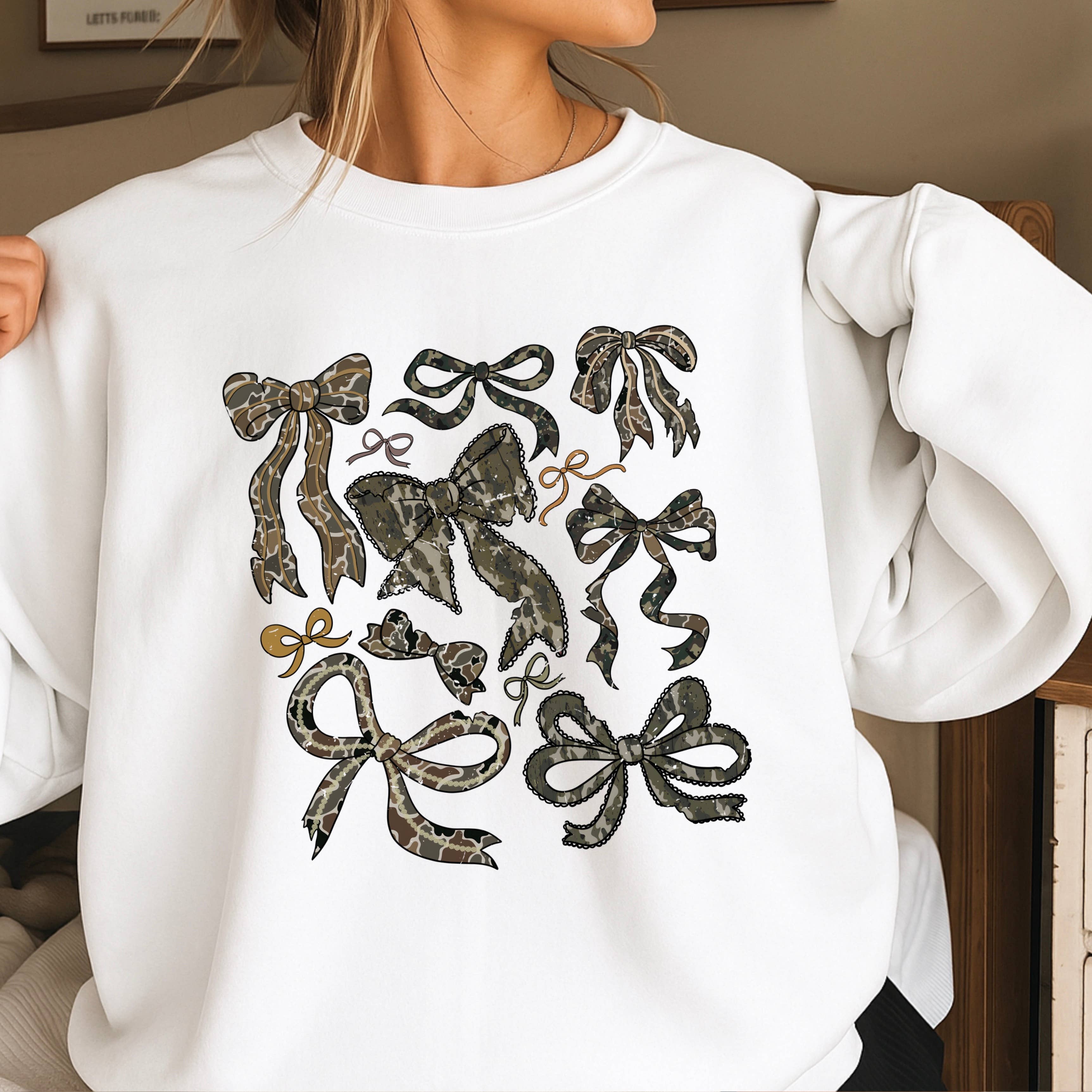 Camo Bows Sweatshirt | Gildan Brand