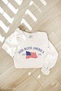 God Bless America Mineral Washed Long Sleeve Graphic