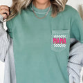 Mama, Retro Checkered, Colorful, Pocket Tee