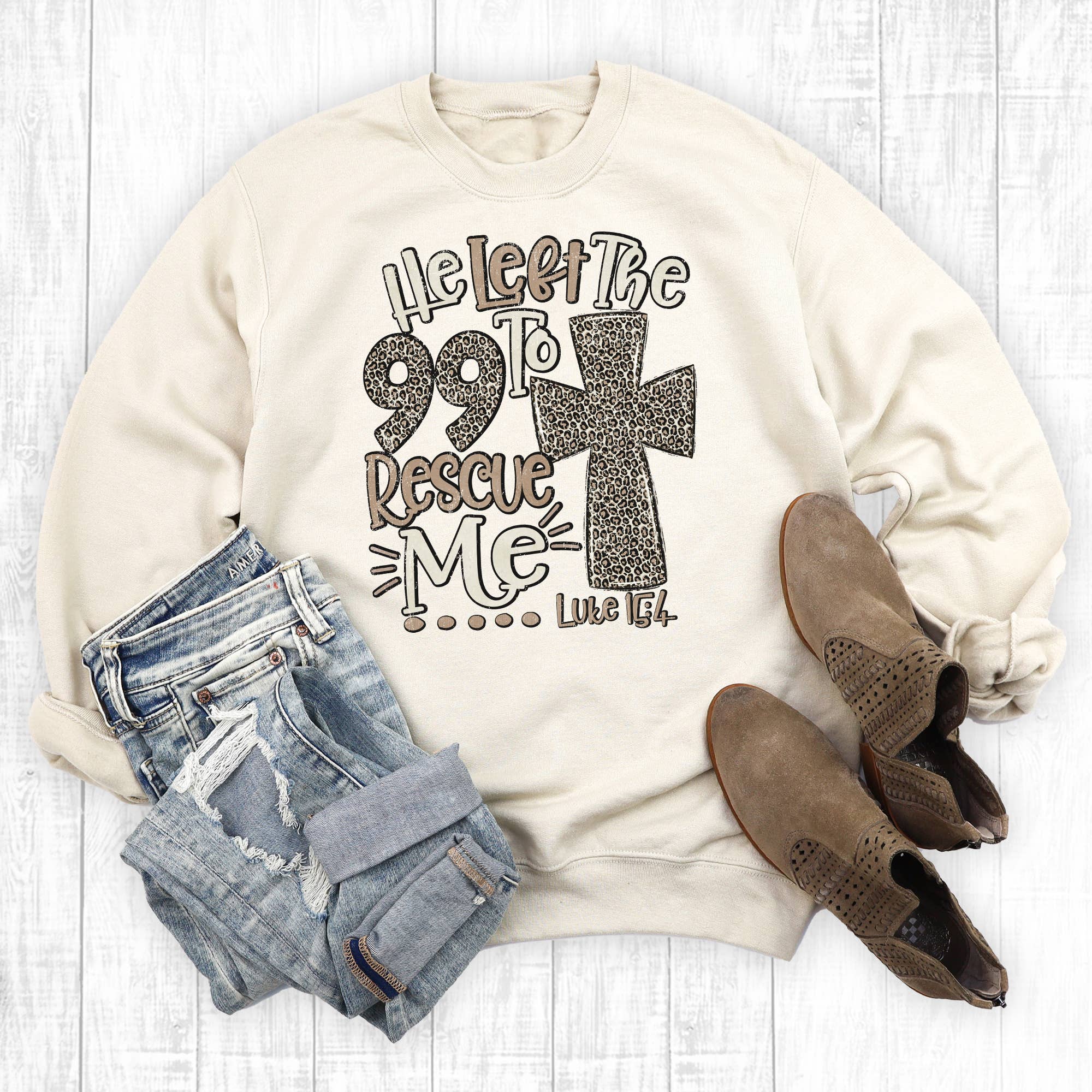 Leopard Cross He Left the 99 Sweatshirt