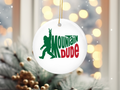 Mountain Dude Hiking Bigfoot Funny Christmas Ornament