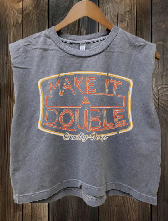 Make It A Double Boxy Midriff Muscle Top