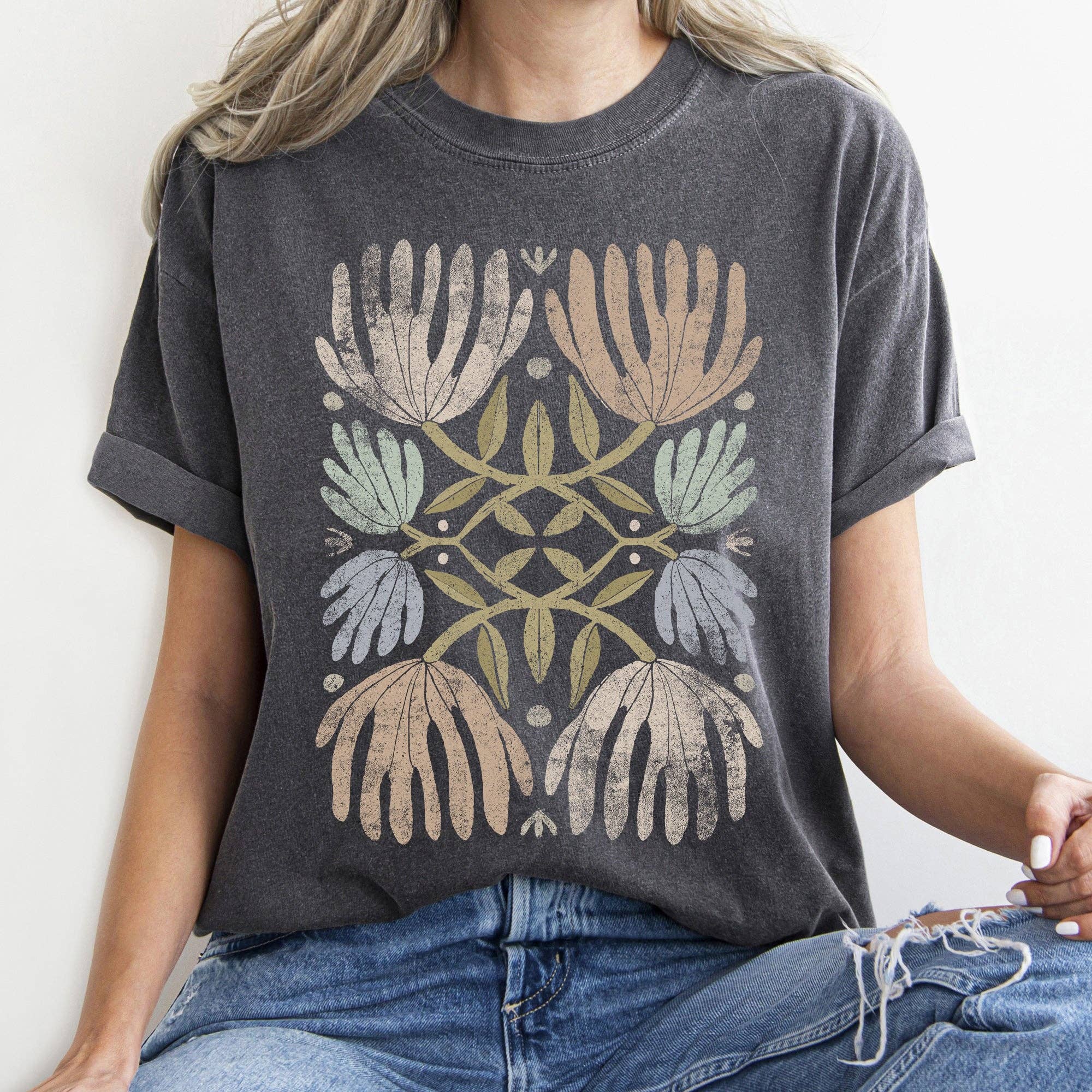 Boho Folk Art Chic Floral T-Shirt