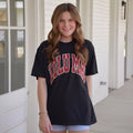 LM-TS-1006 Team Red/Black Checkered Adult Black Comfort Colors Tee