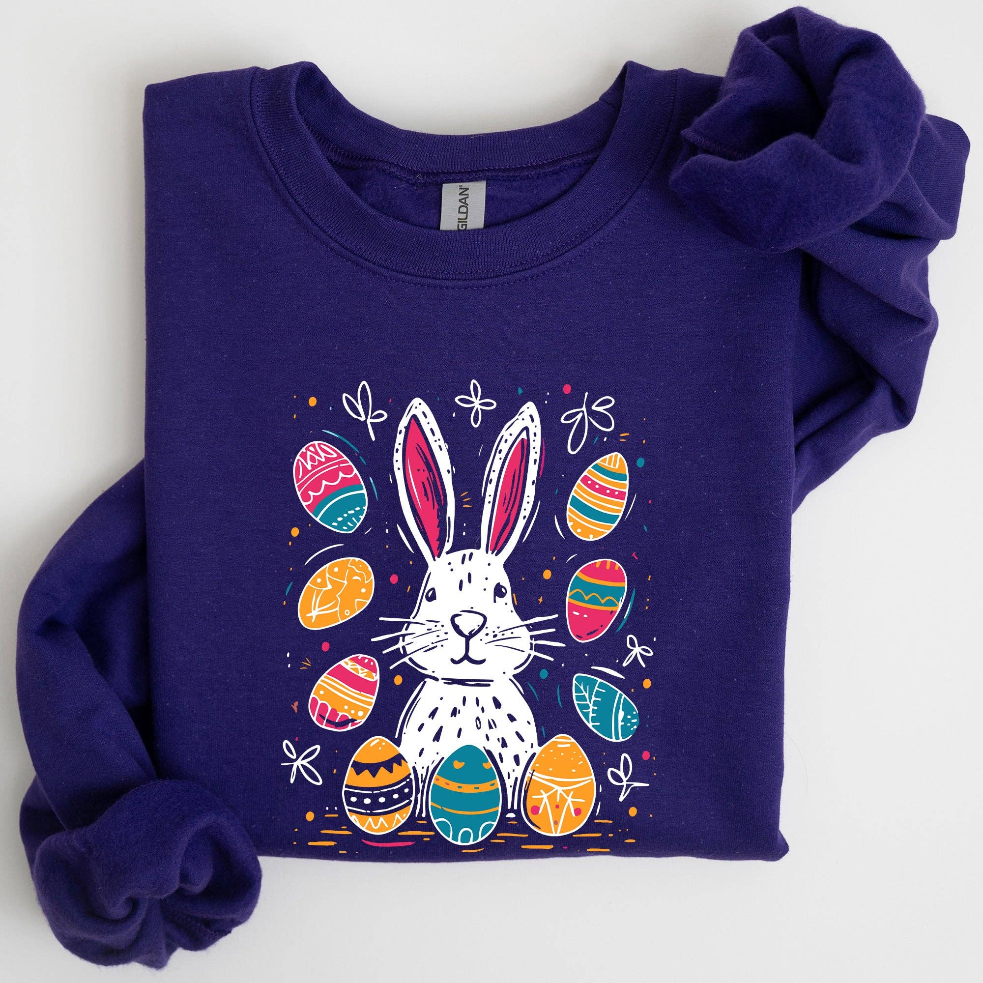 Retro Easter Bunny, Eggs, Cute Sweatshirt